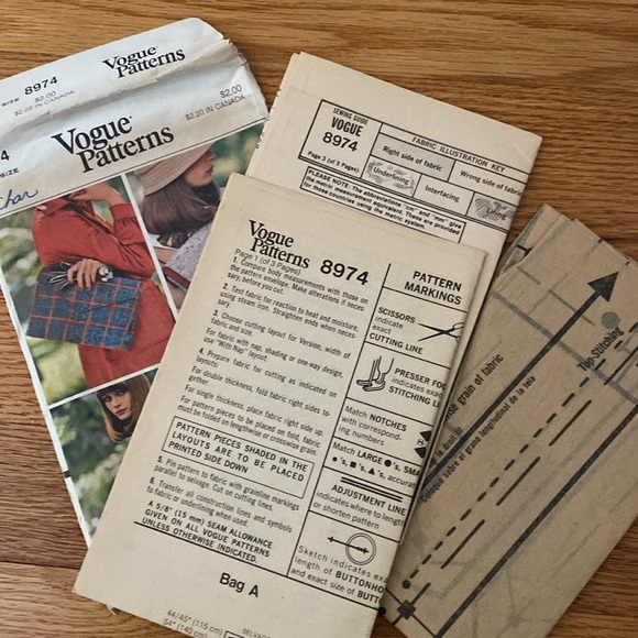 VTG Vogue Handbag Sewing Patterns UNCUT - Picture 7 of 11